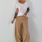 Balloon Linen Trousers - camel