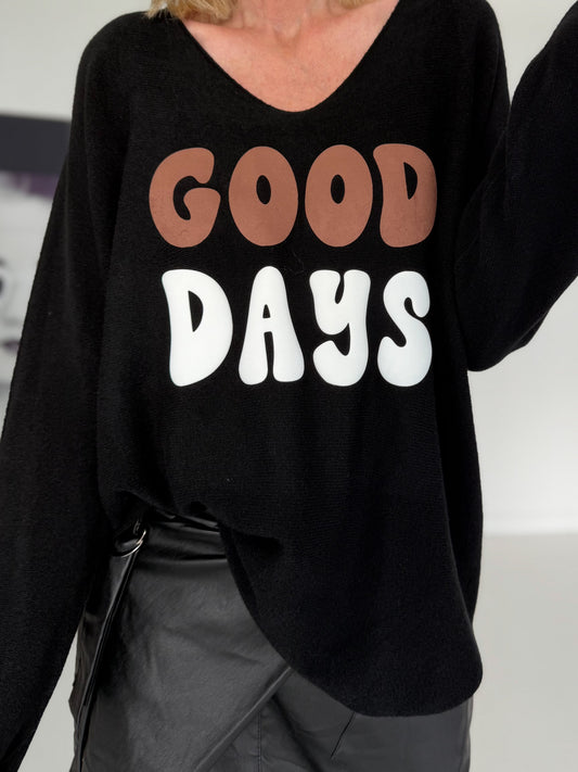 Oversized Pullover Good Days - schwarz