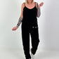 Top with silver eyelets - black