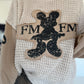 Grobstrickpullover mit Sweatärmeln - beige-taupe