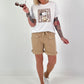 T-Shirt mit Front Comic-Print - weiss-braun