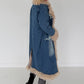 Jeansmantel mit Fell- denim