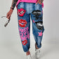 Jeanshose mit Statement Printmix - blau-mehrfarbig