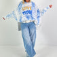 Oversized Hoodie Love - hellblau