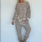 Zweiteiler mit Allover-Leo-Print - beige-mokka