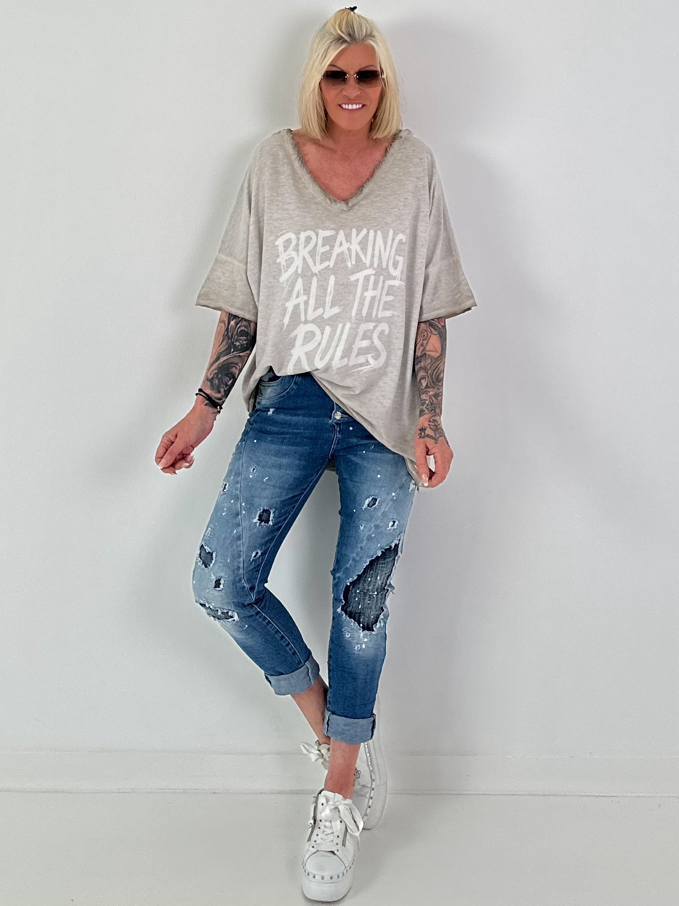 Oversized Shirt Breaking Rules - beige
