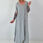 T-Shirt Kleid mit Ösen -grau