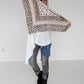 Dreieckstuch mit Mustermix und Charms - beige-leo-mehrfarbig