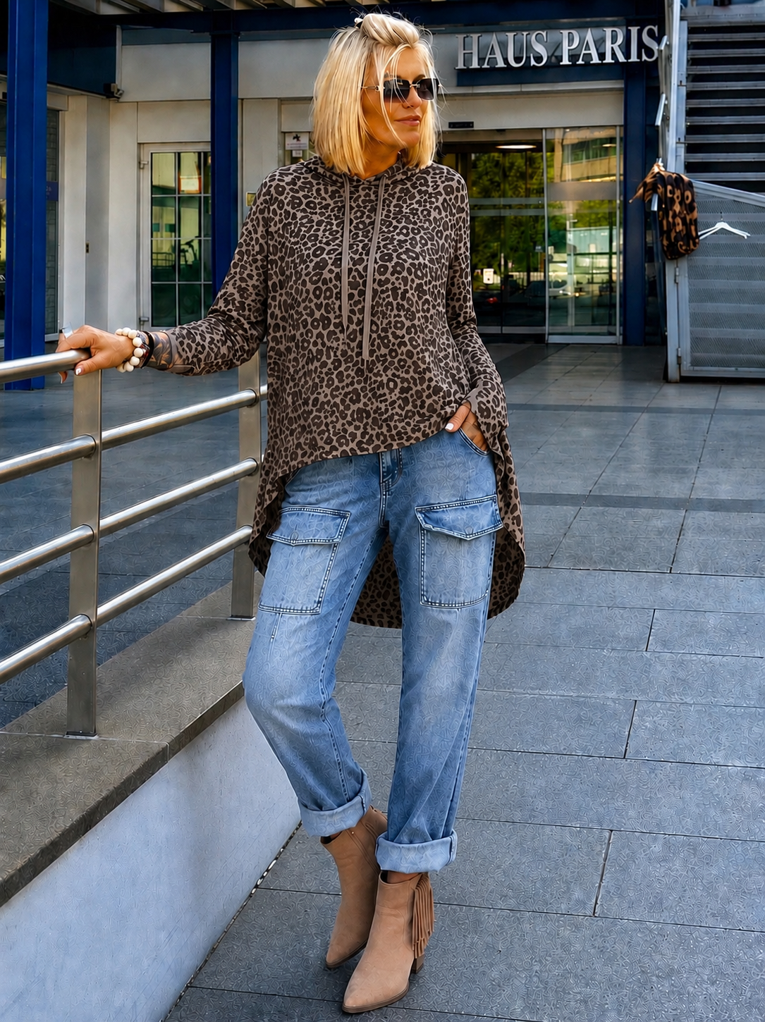 Jeans mit elastischem Bund und Patten - denim ( lieferbar ab 04.08.26)
