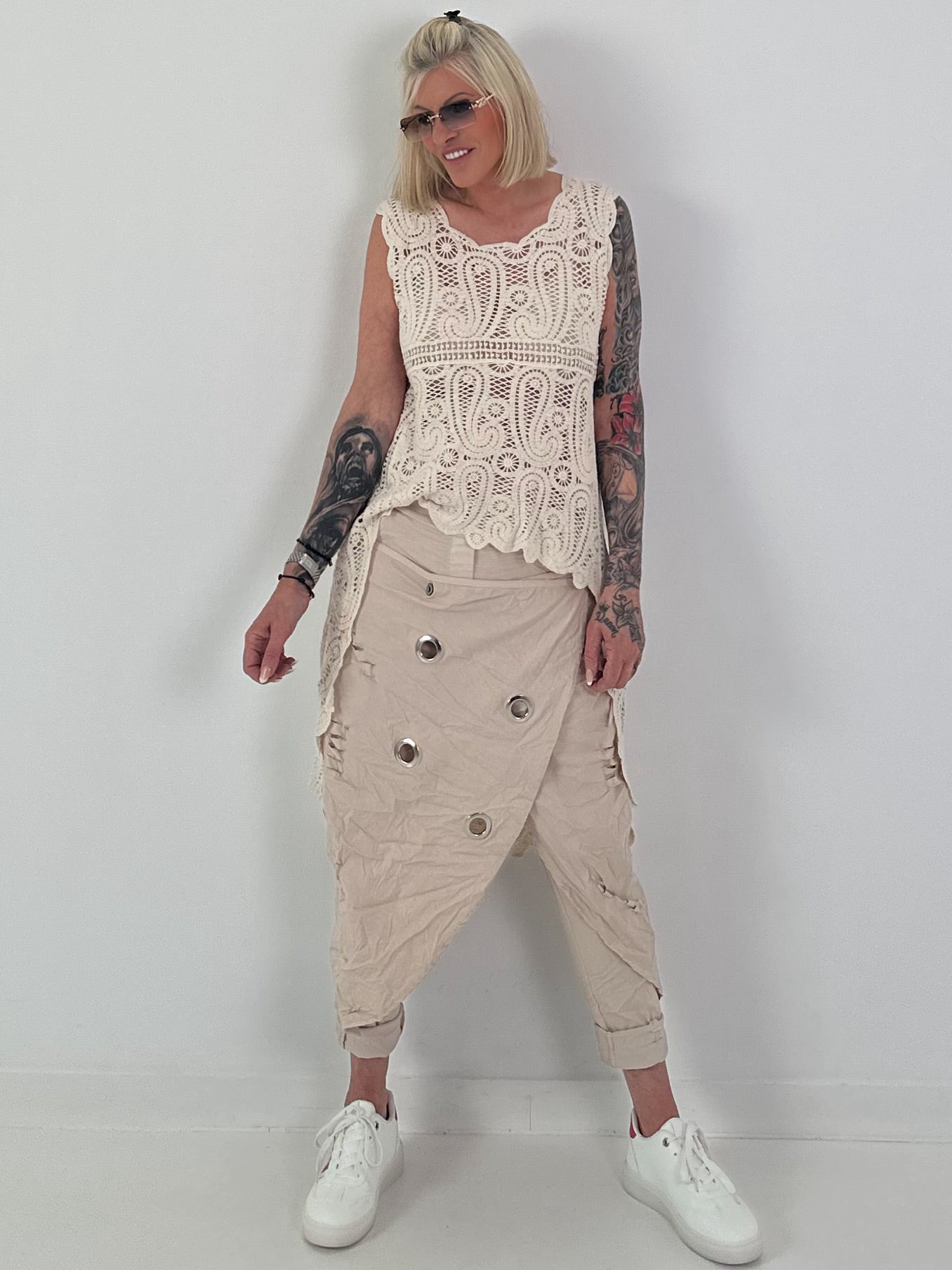 Ibiza Crochet Shirt - beige