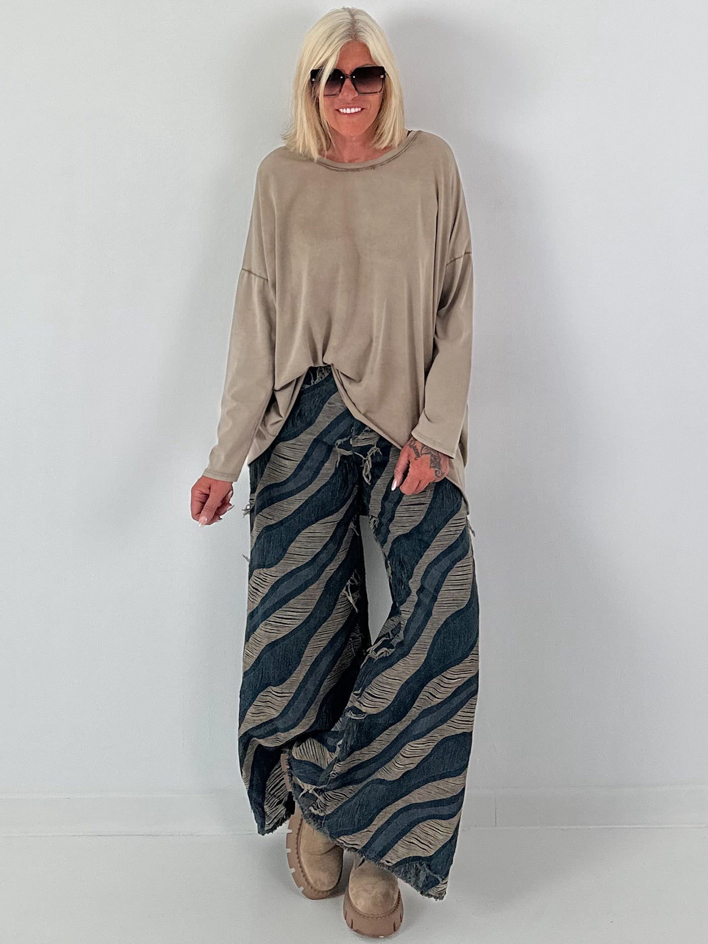 Oversized Shirt stone washed - mude