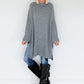 Long Strickpullover - grau
