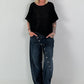 Jeans mit Knopfleiste quer - denim