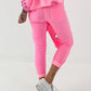 Stylische Hose im Knit-Look - neonpink