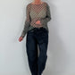 Mesh Shirt mit Punkten - oliv
