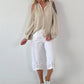 Bluse mit cold shoulder Detail - beige