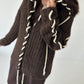 Cuddly knit cardigan with XXL fur collar - mocha