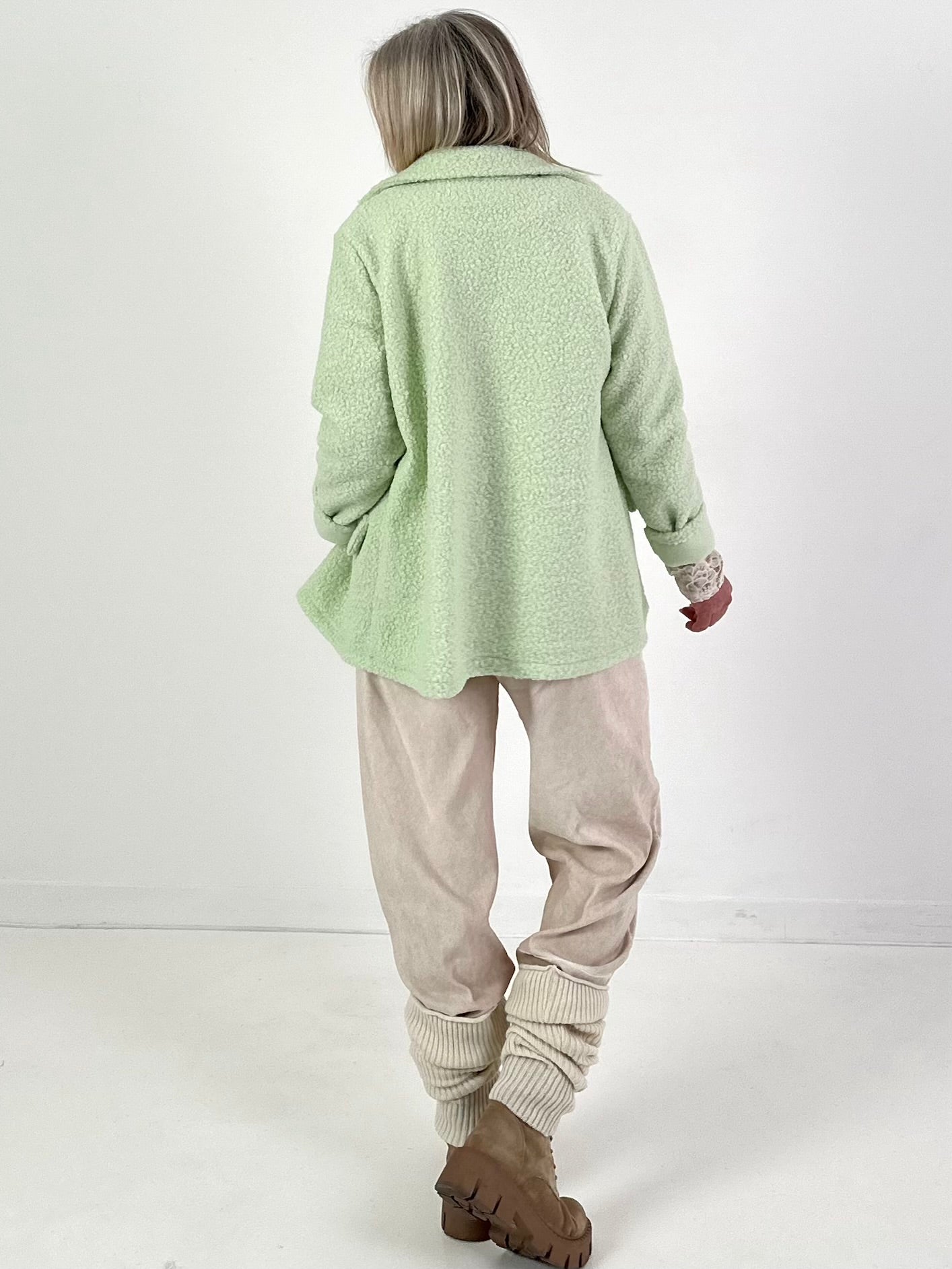 Bouclé Jacke - lindgrün