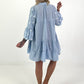 Tunic/dress with floral pattern - light blue