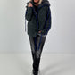 Cuddly Cardigan with Oversized Fur Collar - Anthracite