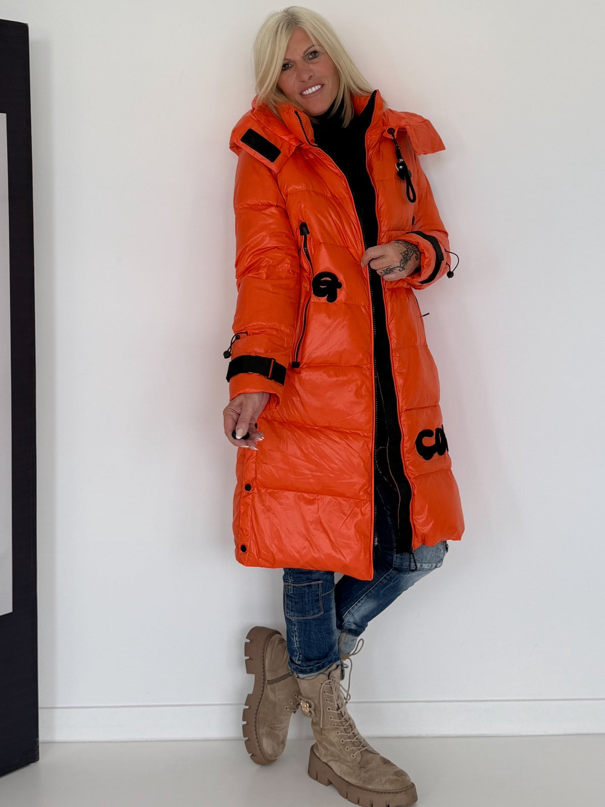Cuel down coat - orange