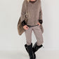 Soft Oversized Chunky Knit Sweater - taupe