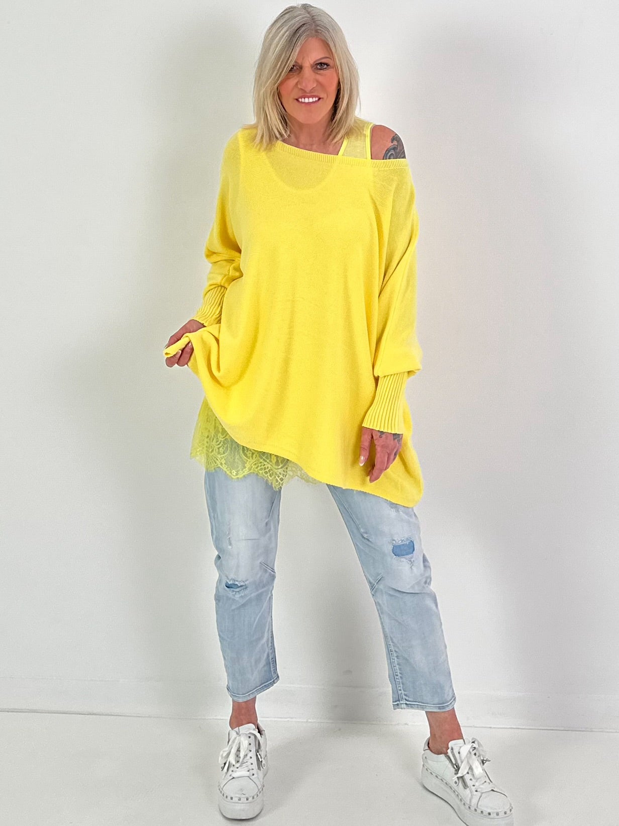 Pullover Good Vibes - gelb