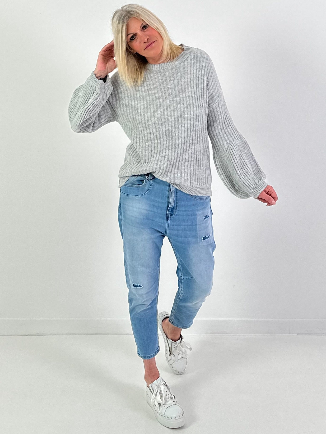 Pullover Modell "CloudSleeve" - hellgrau