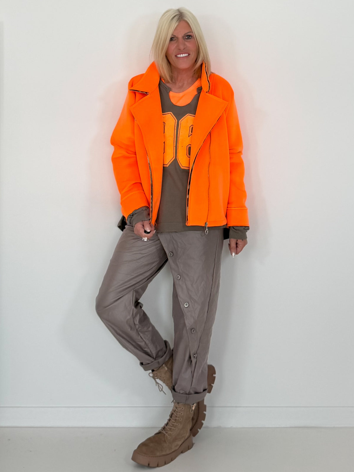 Biker Jacke - neonorange