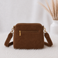 Crossbody-Bag in Wildleder-Optik - braun