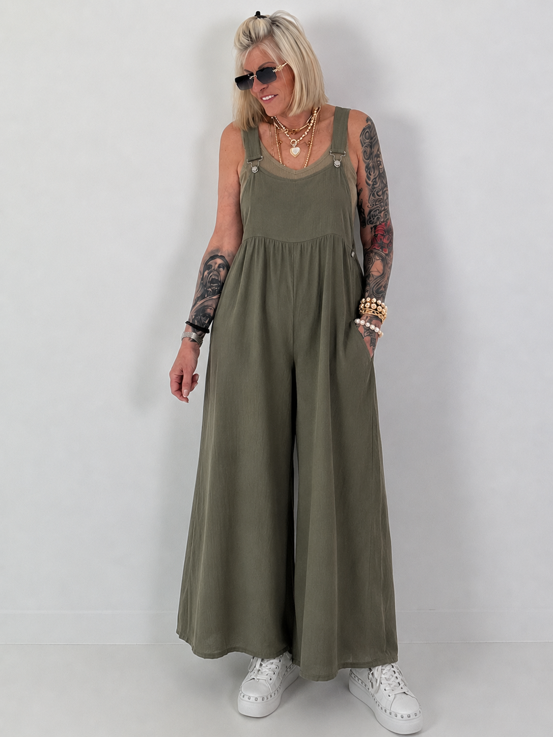 Feinstricktop - khaki