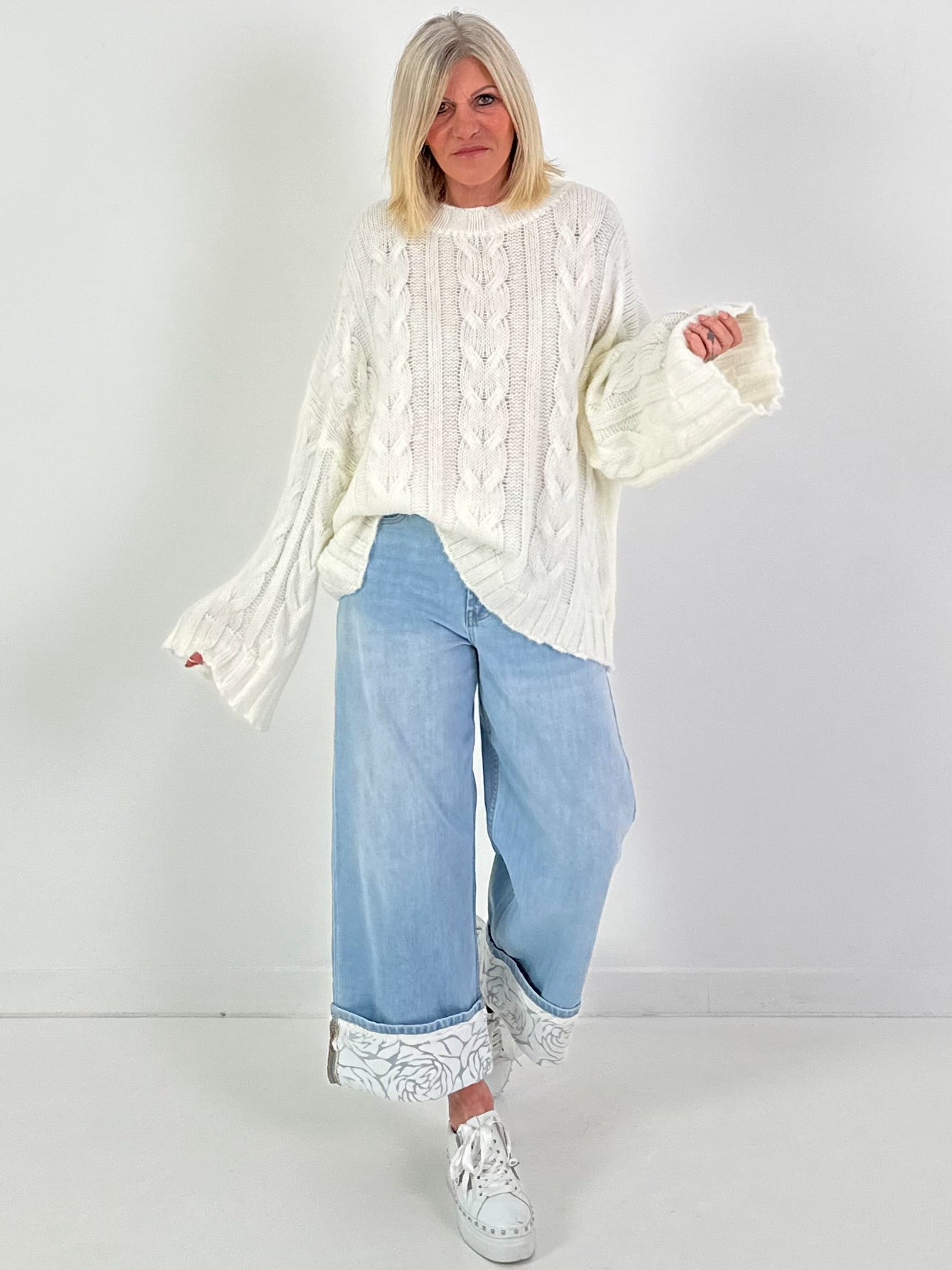 Pullover Modell "Soft Cable Knit" - ecru