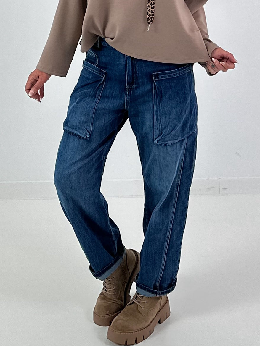 Jeans mit großen Taschen - denim
