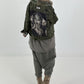 Stylische Jacke mit Fellkragen und großem Rückenpatch - camouflage