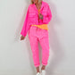Kurzes Jäckchen mit Rückenprint - neonpink
