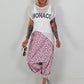 Baggy Trousers with Leo Overlay - Pink