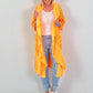Lace coat in a material mix - neon orange