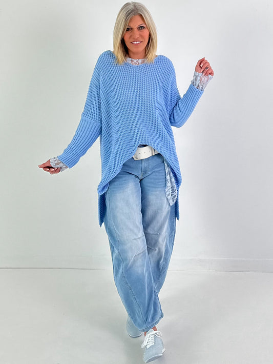 Pullover mit Stulpenärmeln - hellblau