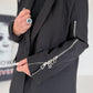 Stylischer Blazer mit Reißverschlüssen  - schwarz
