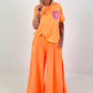 T-shirt with glitter patch - neon orange