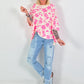 Sweater with all-over floral print - beige-pink