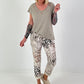 Hose mit All-Over Muster - taupe-mehrfarbig