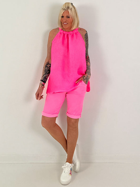 Leichtes Top - neonpink
