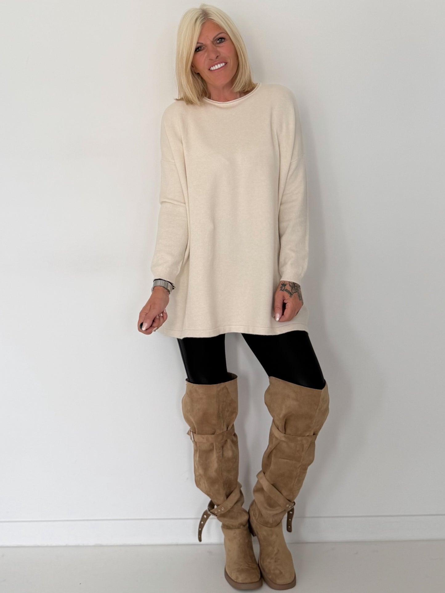 Longpullover - creme