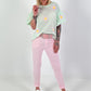 Blusenshirt met pofmouwen - mint