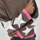 Sweatshirt with trendy star elements - taupe