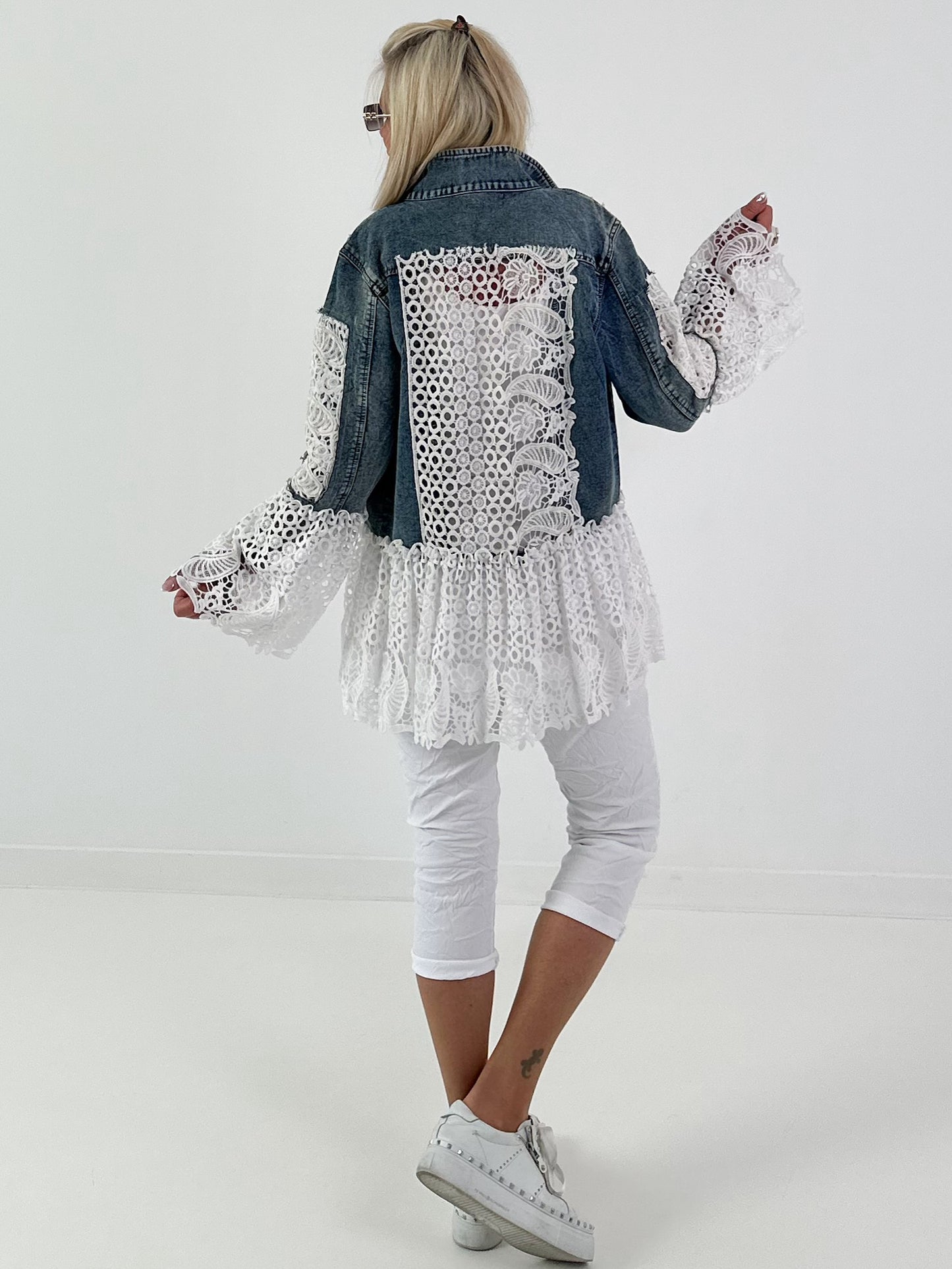 Ibiza Jeansjacke mit aufwendigen  Details - denim-weiss