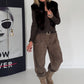 Comfortabel vest met teddyvoering - mokka