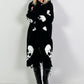 Oversized Strickmantel mit Kapuze Modell "Skull" - schwarz-weiss ( lieferbar ab ca. 13.12.25)