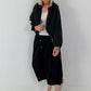 Ballon Jacke mit raffiniertem Kragen - schwarz